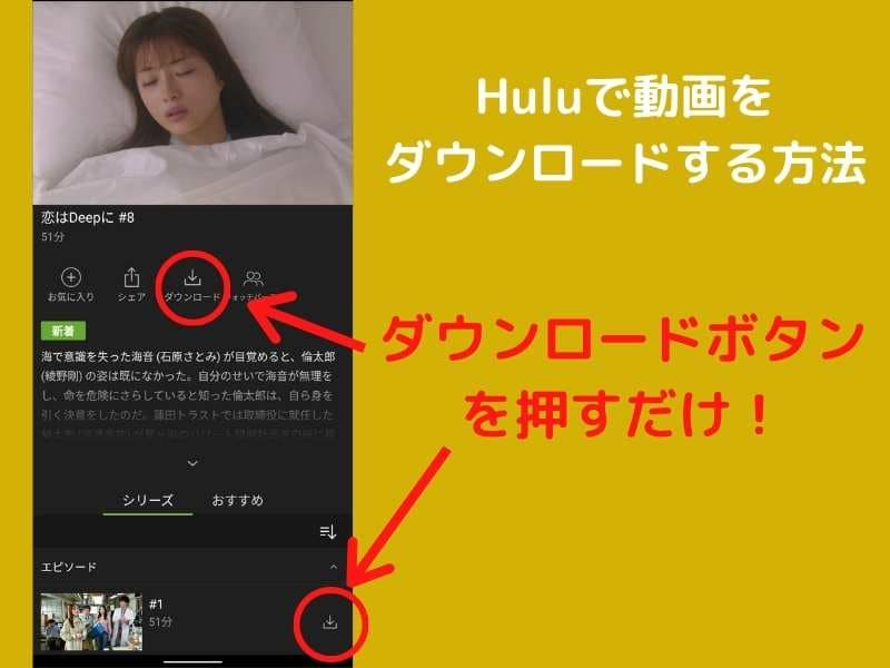Huluで動画をダウンロードする方法